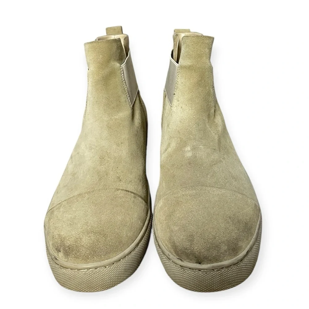 Hip And Bone Men’s LEATHER Suede stretch slip on Chelsea Boots Sand tan M 8 / 41